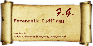 Ferencsik György névjegykártya