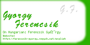 gyorgy ferencsik business card